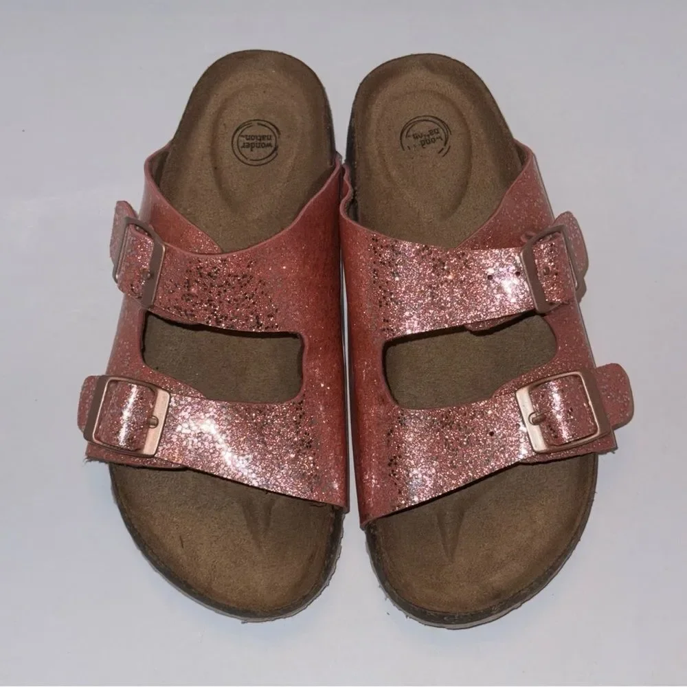 Wonder Nation size 3 Pink Glitter Kids Sandals